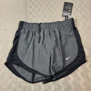 Nike Women's Charcoal and Black Athletic Running Shorts Small